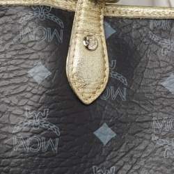 Pre Owned MCM Dark Dark Blue/Multicolor Visetos Coated Canvas Princess Lion Shopper Tote