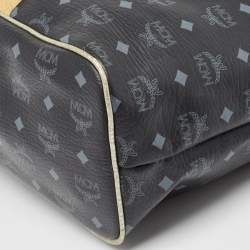 Pre Owned MCM Dark Dark Blue/Multicolor Visetos Coated Canvas Princess Lion Shopper Tote