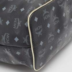 Pre Owned MCM Dark Dark Blue/Multicolor Visetos Coated Canvas Princess Lion Shopper Tote