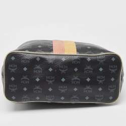 Pre Owned MCM Dark Dark Blue/Multicolor Visetos Coated Canvas Princess Lion Shopper Tote