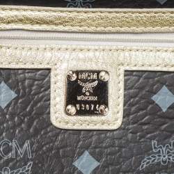 Pre Owned MCM Dark Dark Blue/Multicolor Visetos Coated Canvas Princess Lion Shopper Tote