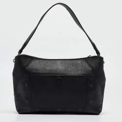 MCM Black Visetos Coated Canvas and Leather Klara Bag