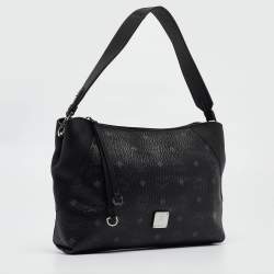 MCM Black Visetos Coated Canvas and Leather Klara Bag