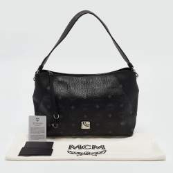 MCM Black Visetos Coated Canvas and Leather Klara Bag