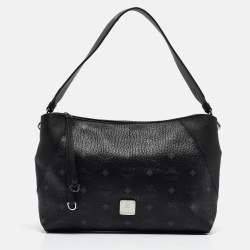 MCM Black Visetos Coated Canvas and Leather Klara Bag