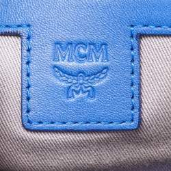 MCM Blue Visetos Coated Canvas and Leather Studs Stark Backpack