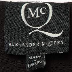 Pre Owned McQ by Alexander McQueen Black Jersey Gathered Mini Dress M