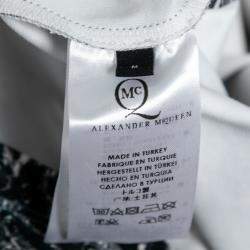 Pre Owned McQ by Alexander McQueen Silver Foil Printed Cotton Stretch Sleeveless Shift Dress M