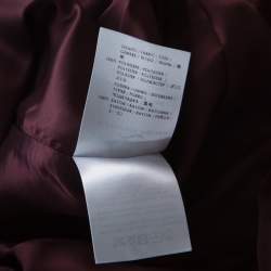 Pre Owned McQ by Alexander McQueen Burgundy Satin Zip Detail Duchess Skirt S