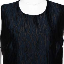 Pre Owned فستان ميني إم سي كيو باي أليكساندر ماكوين جاكار أزرق كحلي بطيات مقاس متوسط ميديوم)