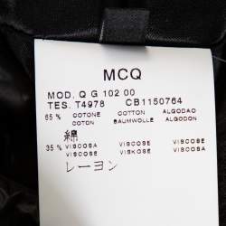 Pre Owned McQ by Alexander McQueen Black Cotton Blend Corset Waist Detail Pencil Skirt S