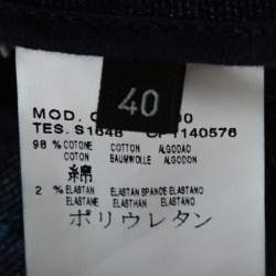 Pre Owned McQ by Alexander McQueen Indigo Denim Zip Detail A Line Mini Skirt S