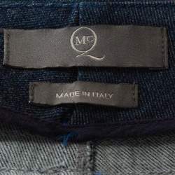 Pre Owned McQ by Alexander McQueen Indigo Denim Zip Detail A Line Mini Skirt S