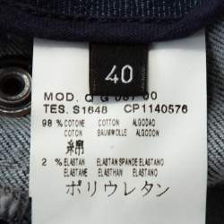 Pre Owned McQ by Alexander McQueen Indigo Denim Zip Detail A Line Mini Skirt S