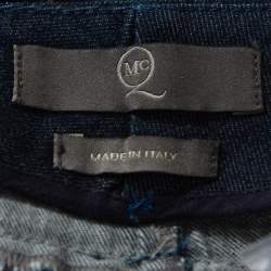 Pre Owned McQ by Alexander McQueen Indigo Denim Zip Detail A Line Mini Skirt S