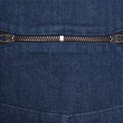 Pre Owned McQ by Alexander McQueen Indigo Denim Zip Detail A Line Mini Skirt S