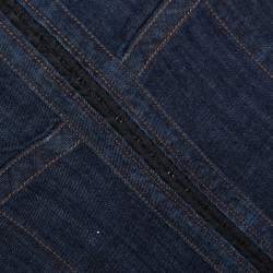 Pre Owned McQ by Alexander McQueen Indigo Denim Corset Waist Detail Pencil Skirt M