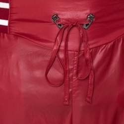 Pre Owned McQ by Alexander McQueen Red Synthetic & Rib Trim Joggers S