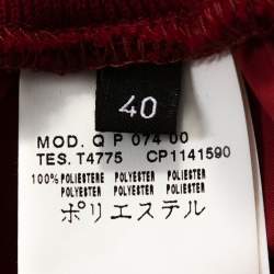 Pre Owned McQ by Alexander McQueen Red Synthetic & Rib Trim Joggers S