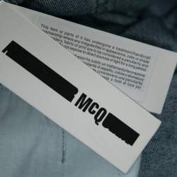 Pre Owned McQ by Alexander McQueen Blue Denim Vintage Paneled High Waist Jeans M Waist 29