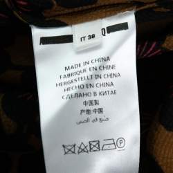 Pre Owned McQ by Alexander McQueen Golden Brown Floral Print Silk Mini Dress S