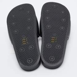 McQ by Alexander McQueen Black Faux Leather Logo Slides Size 40