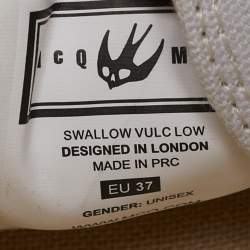 McQ by Alexander McQueen White/Black Canvas Shallow Swarm Sneakers Size 37