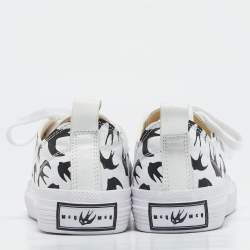 McQ by Alexander McQueen White/Black Canvas Shallow Swarm Sneakers Size 37