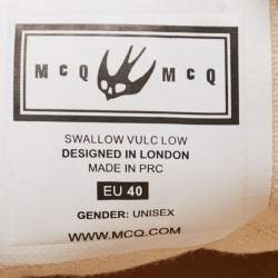 Pre Owned McQ by Alexander McQueen White/Black Canvas Shallow Swarm Sneakers Size 40