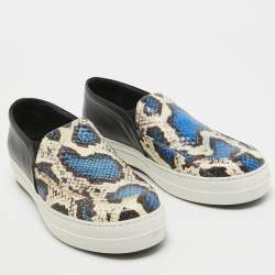 McQ by Alexander McQueen Tricolor Python Leather Slip On Sneakers Size 41
