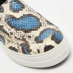 McQ by Alexander McQueen Tricolor Python Leather Slip On Sneakers Size 41