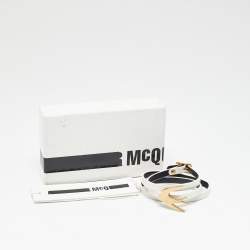 Pre Owned McQ bt Alexander McQueen Leather Gold Tone Bracelet
