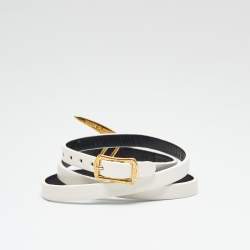 Pre Owned McQ bt Alexander McQueen Leather Gold Tone Bracelet