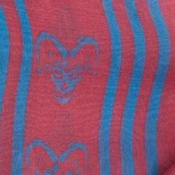 Pre Owned McQ by Alexander McQueen Coral Pink Skull Print Silk Scarf