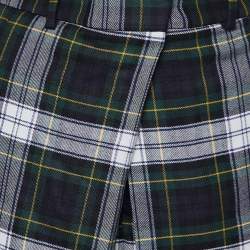 McQ by Alexander McQueen Green Tartan Wool Pleated Trousers S