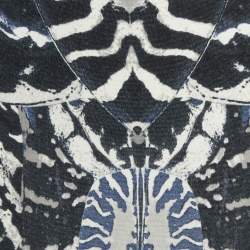 McQ by Alexander McQueen Blue Beetle Print Crepe Pencil Skirt XS