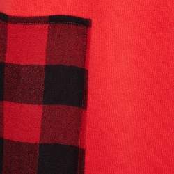 McQ by Alexander McQueen Red Patchwork Oversize Hoodie Jacket M