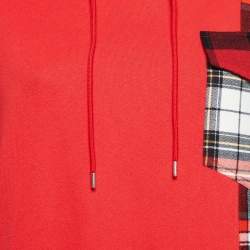 McQ by Alexander McQueen Red Patchwork Oversize Hoodie Jacket M