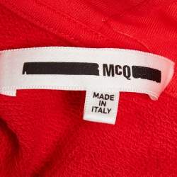 McQ by Alexander McQueen Red Patchwork Oversize Hoodie Jacket M