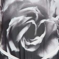 McQ by Alexander McQueen White Rose Print Chiffon Midi Dress S