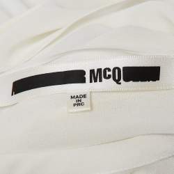 McQ by Alexander McQueen White Rose Print Chiffon Midi Dress S