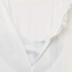 McQ by Alexander McQueen White Rose Print Chiffon Midi Dress S