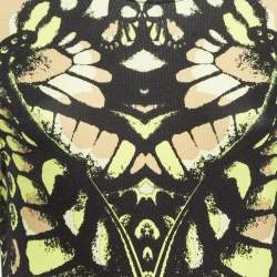 Pre Owned McQ by Alexander McQueen Black Printed Jersey Bodycon Dress L