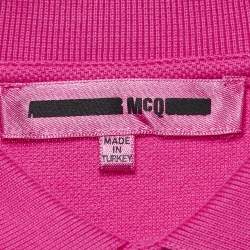 مملوكة مسبقًا McQ by Alexander McQueen Pink Cotton Pique Polo T-Shirt L