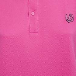 مملوكة مسبقًا McQ by Alexander McQueen Pink Cotton Pique Polo T-Shirt L