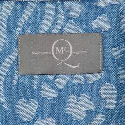 Pre Owned McQ by Alexander McQueen Blue Animal Patterned Jacquard Denim Jacket S