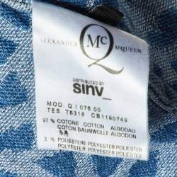 Pre Owned McQ by Alexander McQueen Blue Animal Patterned Jacquard Denim Jacket S