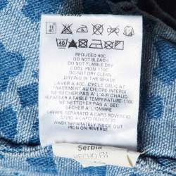 Pre Owned McQ by Alexander McQueen Blue Animal Patterned Jacquard Denim Jacket S