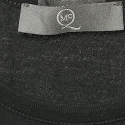 Pre Owned McQ by Alexander McQueen Black Logo Sequin Jersey Tank Top S