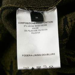 Pre Owned McQ by Alexander McQueen Black Leaf Intarsia Stretch Knit Bodycon Dress M